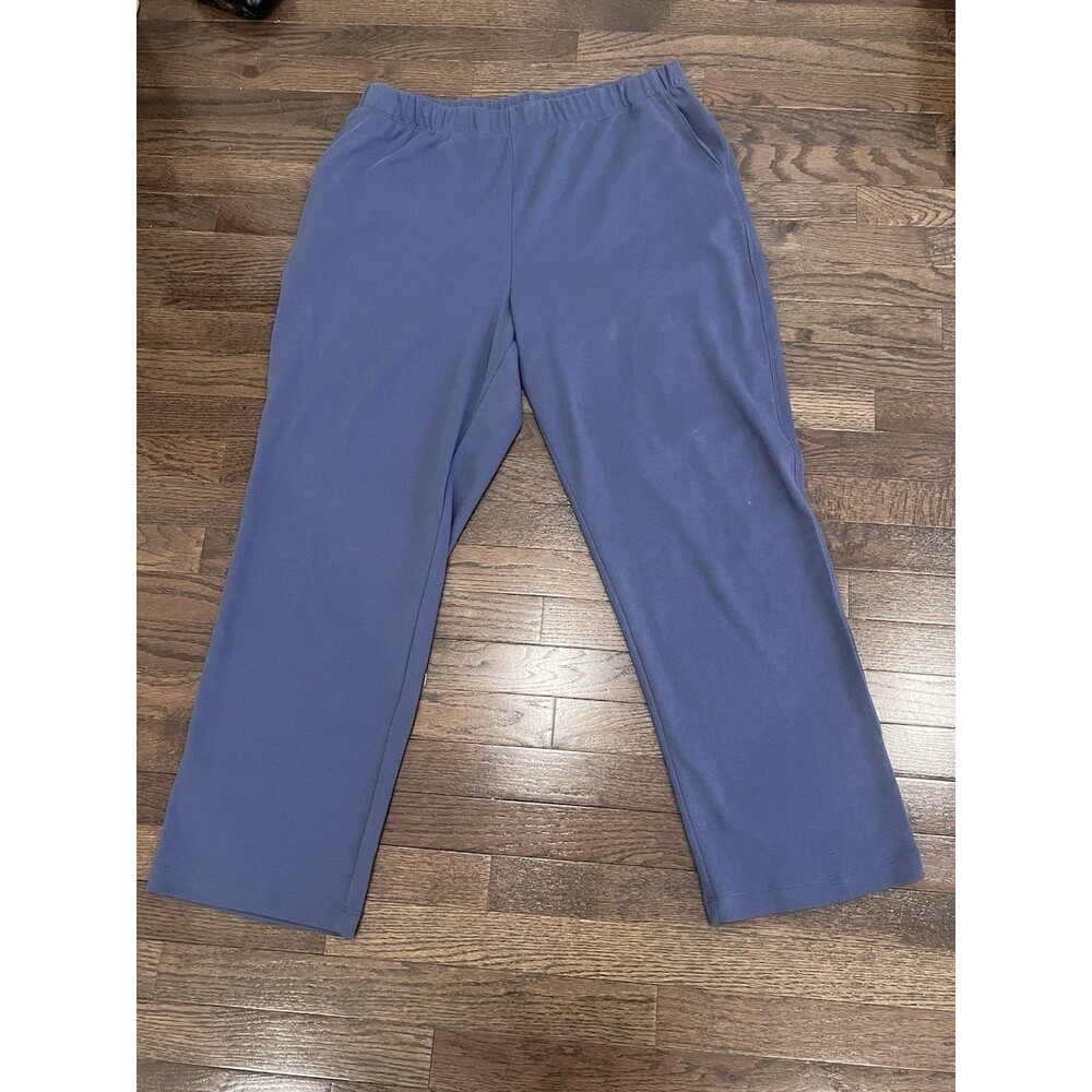 Lands' End Women's XL 18 Sweatpats Casual Lounge Blue Elastic Cotton Stretch